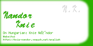 nandor knie business card